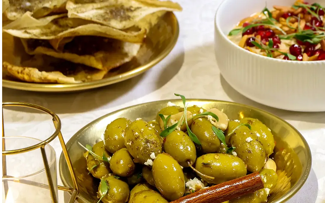 Middle eastern marinated olives